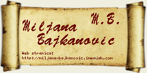 Miljana Bajkanović vizit kartica